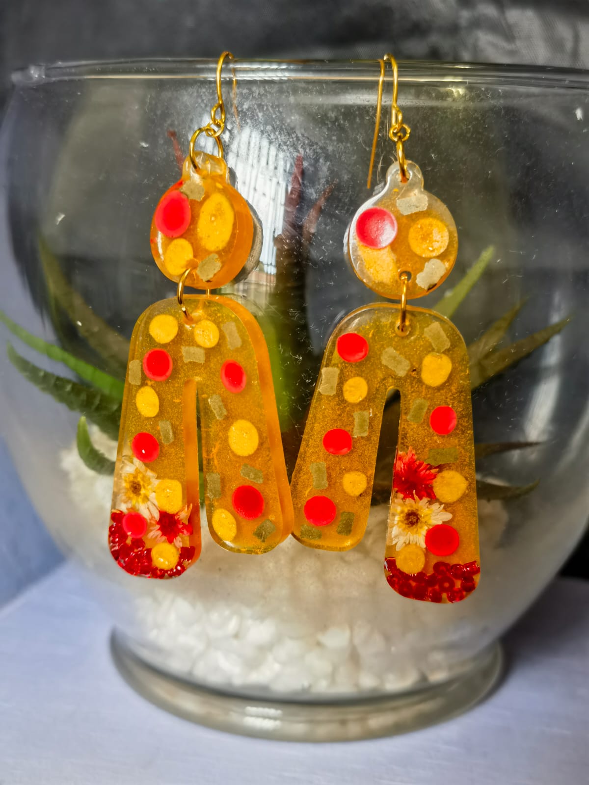 Orange Yellow Earrings